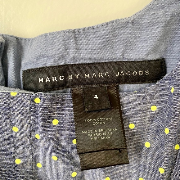 Marc by Marc Jacobs Chambray Polka Dot Dress, sz 4 - Picture 5 of 7